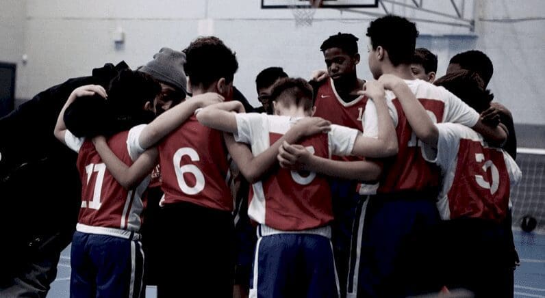 Brent Panthers U12 huddle
